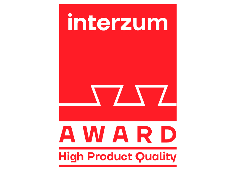 Das Award-Logo von der Messe interzum in rot