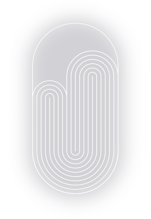 Grafisches Symbol in ovaler Form mit parallelen, gebogenen Linien – Darstellung für lineare Verlegeart mit Rundungen