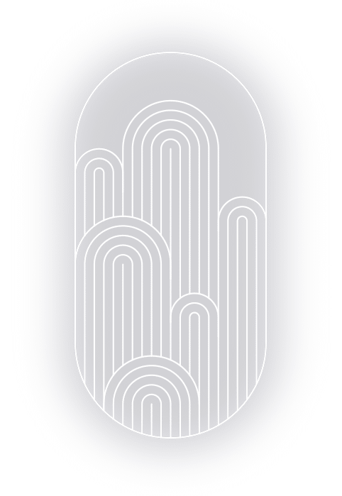 Grafisches Symbol in ovaler Form mit mehreren gebogenen Linienbögen – Darstellung für kreative oder dekorative Verlegearten